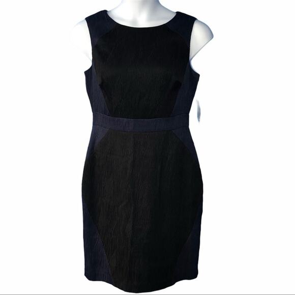 Adrianna Papell Jacquard Colorblock Sleeveless Textured Sheath MIDI Dress NWT - Picture 2 of 16